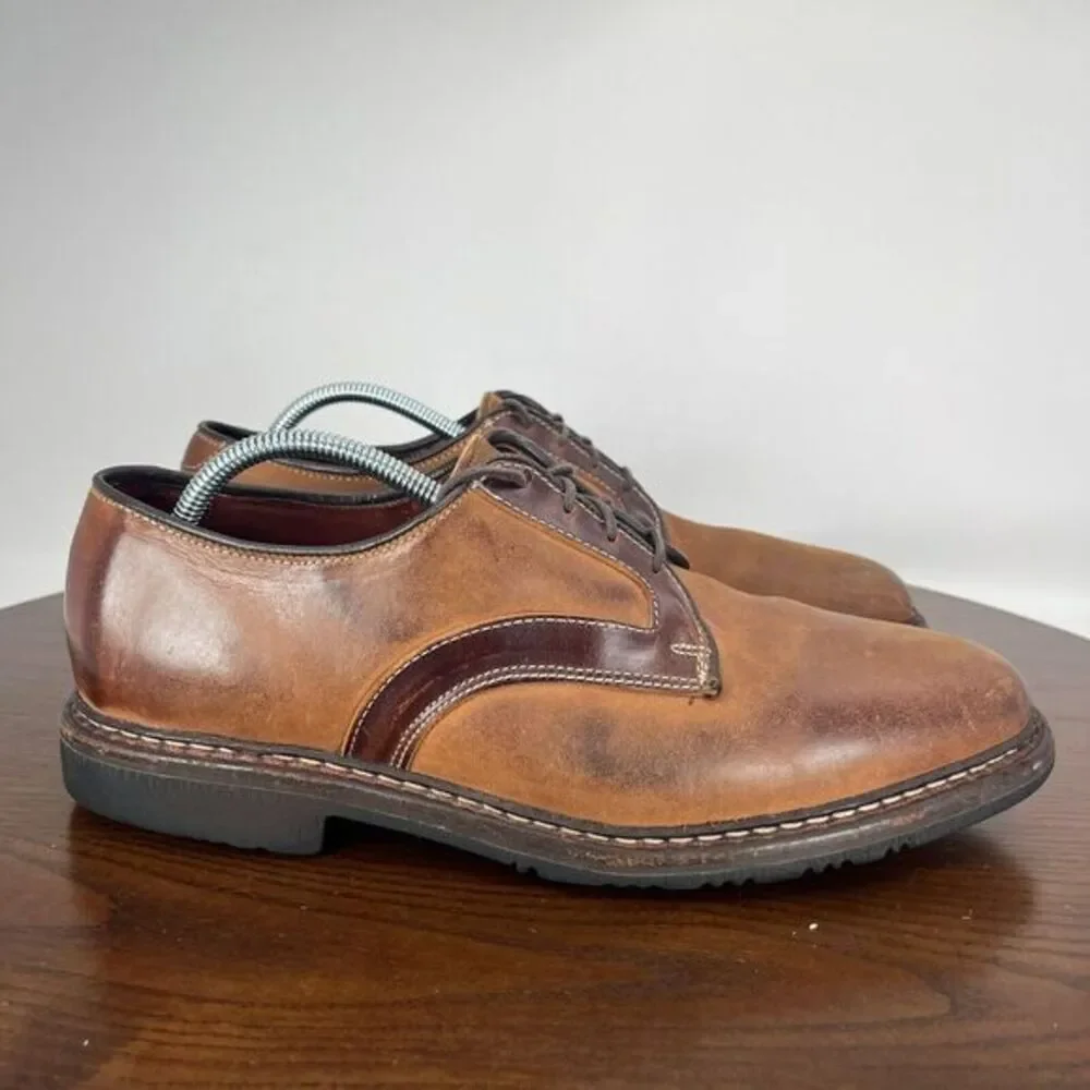 Allen Edmonds Berkshire Shoes Men's 7.5D Brown Leather Distressed Oxford‎ Dress